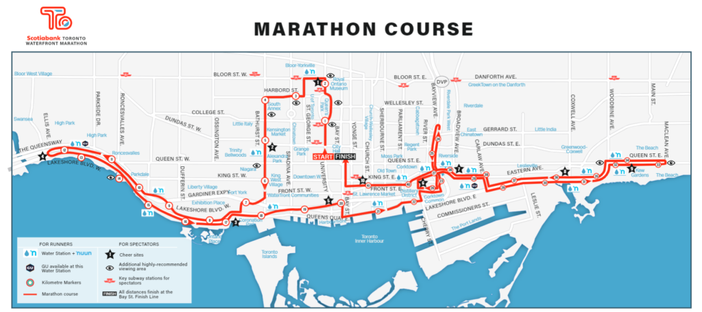 Marathon Map - Scotiabank Toronto Waterfront Marathon